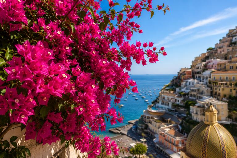 Bougainvillea boven Positano