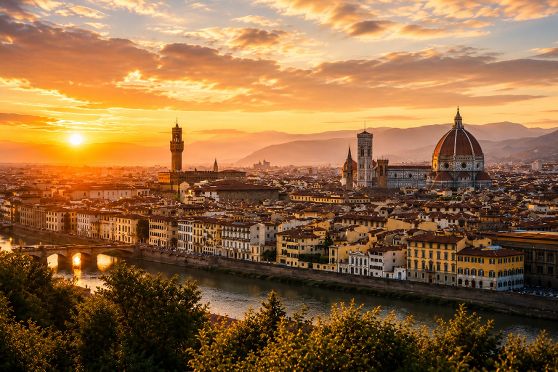 Florence — zicht op de Duomo en de skyline van de stad
